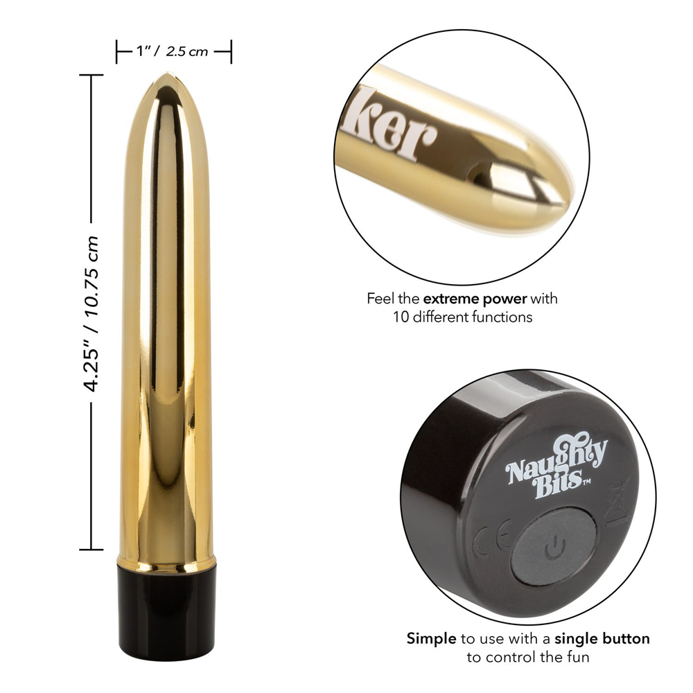 Naughty Bits Gold Dicker Personal Vibrator - Image 3