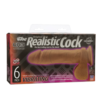The Realistic Cock - Ur3 - Vibrating 6" Brown