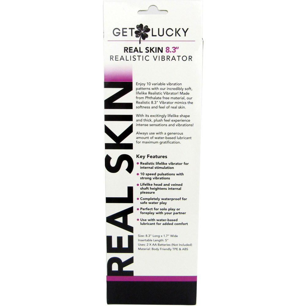 Get Lucky 8.3" Vibrating Thrusting Dong Flesh - Image 3