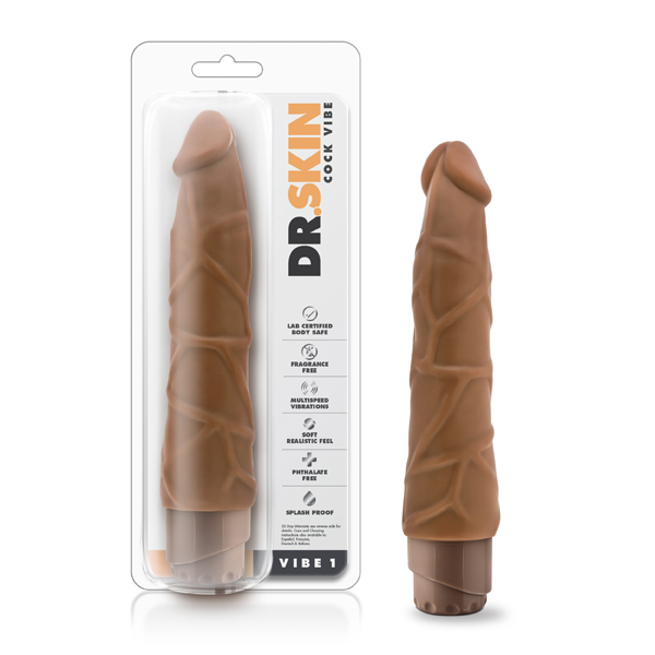 Dr. Skin Cock Vibe 1 - 9" Vibrating Cock Mocha