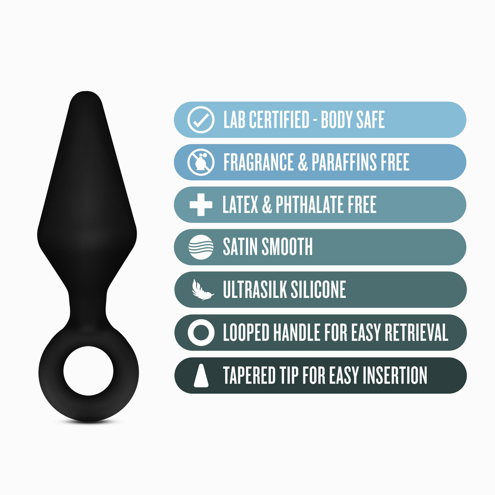 Anal Adventures Platinum Silicone Loop Plug Kit Black - Image 3