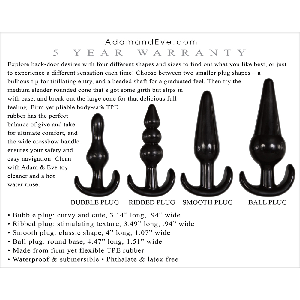4 Piece Anal Plug Kit Black - Image 2