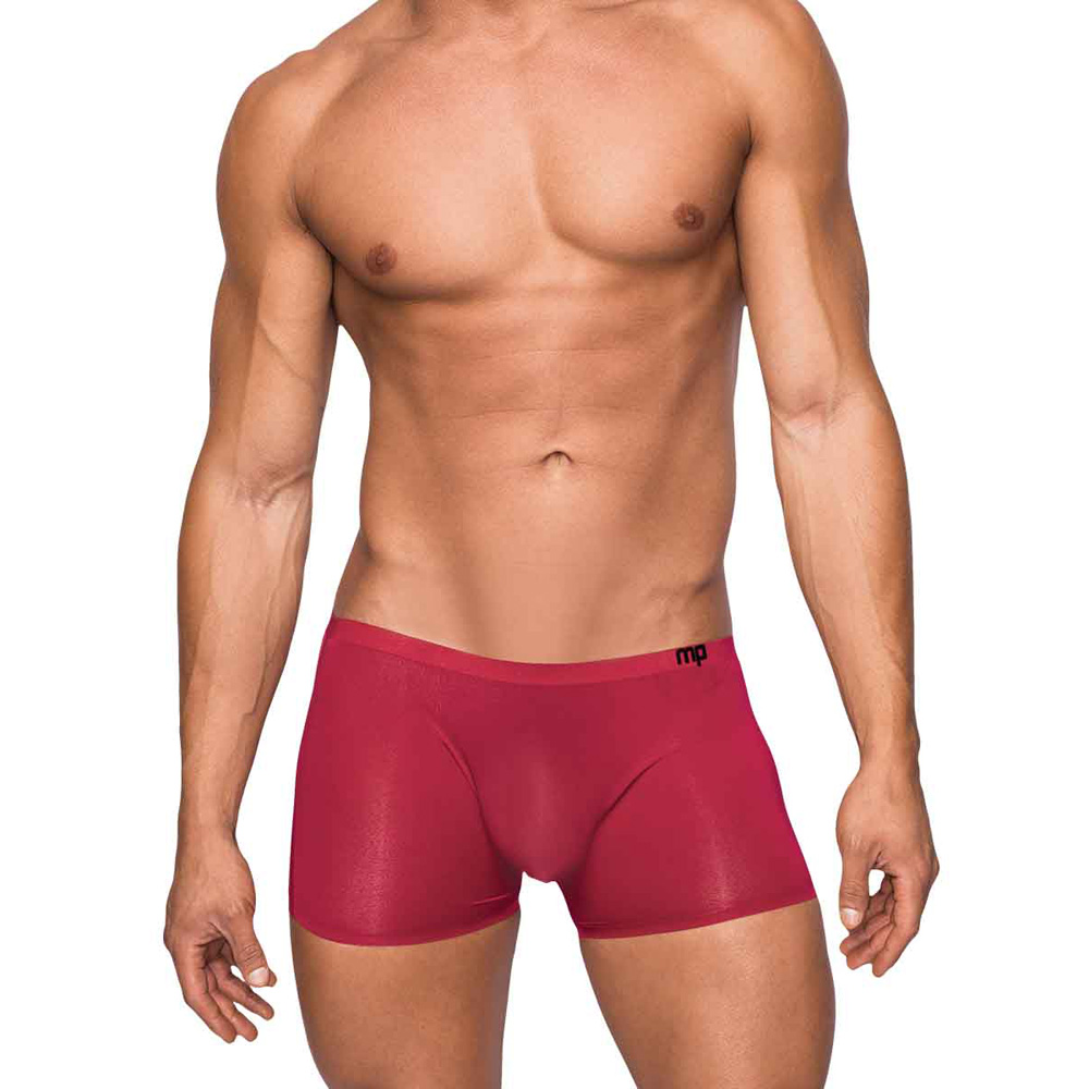 Seamless Sleek Short W/Sheer Pouch Wine S