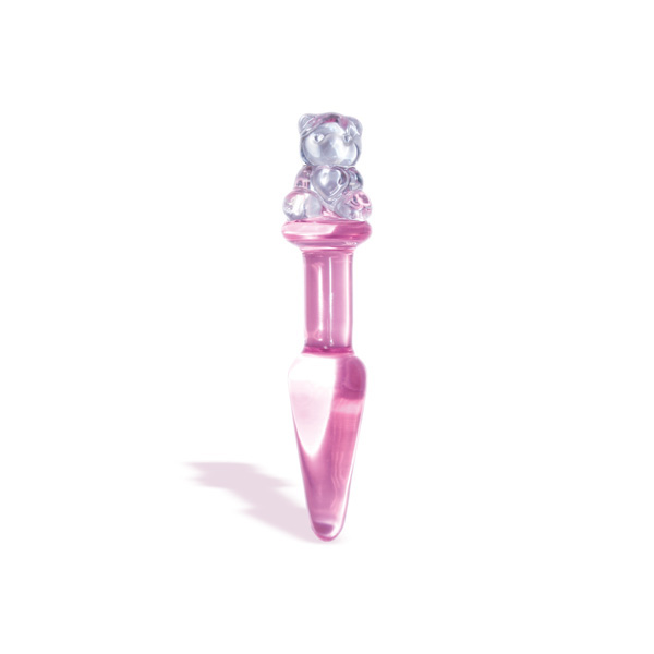 The 9's First Glass Teddy Love Glass Butt Plug Pink - Image 2