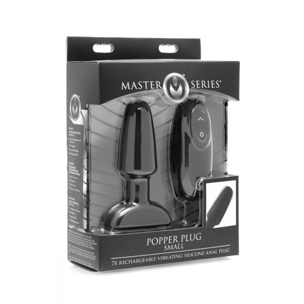 Master Series Popper Plug 7X Rechargeable Vibrating Anal Plug- Small