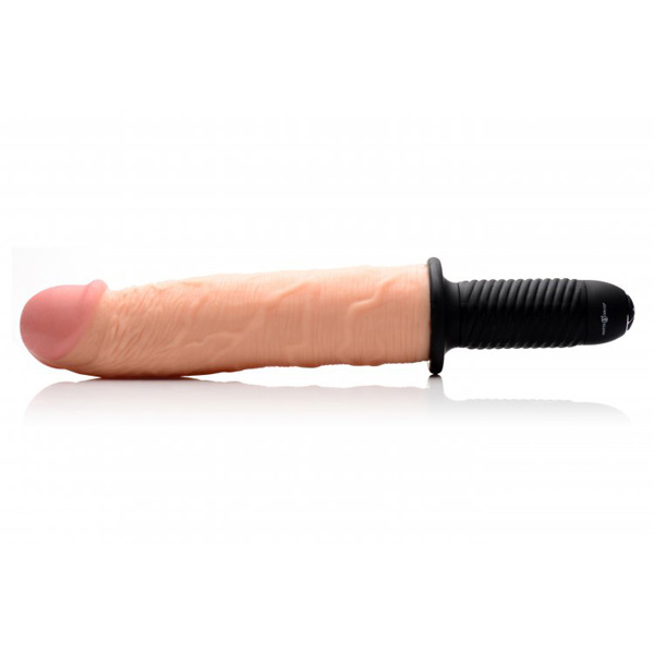 Master Series Onslaught XXL 13 Mode Vibrating Giant Dildo Flesh - Image 3