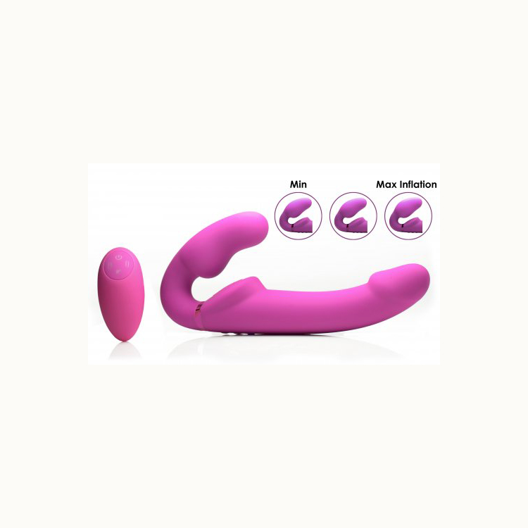 Strap U 10X Evoke Ergo Fit Inflatable & Vibrating Silicone Strapless Strap-On - Image 3