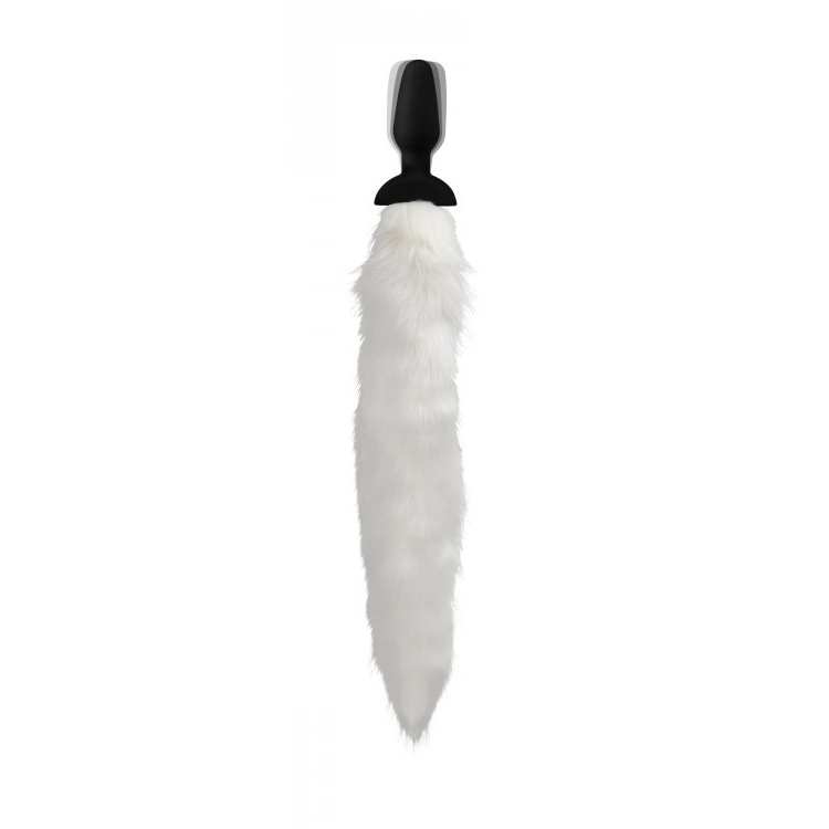 Tailz Vibrating White Fox Tail - Image 2