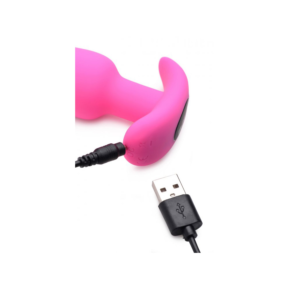 Bang! 21X Vibrating Silicone Butt Plug W/ Remote Control Pink - Image 3