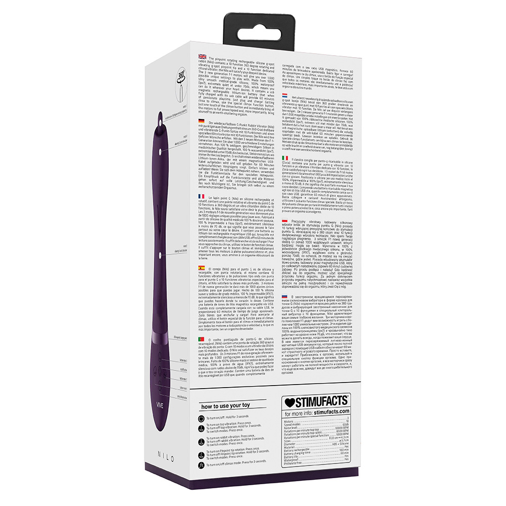 Nilo Pinpoint Rotating G-Spot Rabbit Purple - Image 3