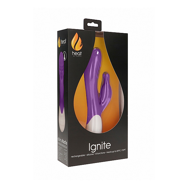 Ignite Rechargeable Heating G-Spot Rabbit Vibrator Purple