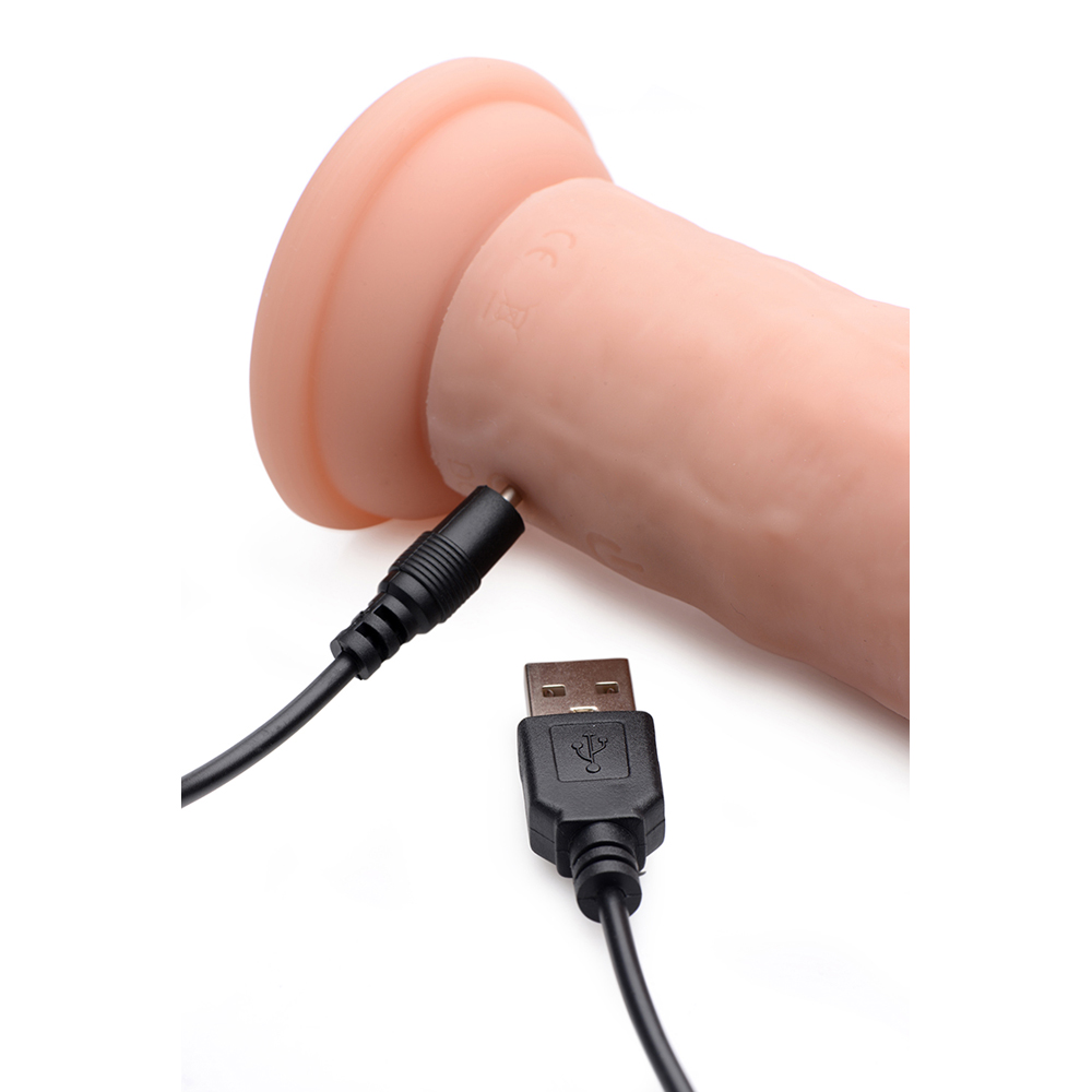 Big Shot 7" Liquid Silicone Vibrating Dildo Without Balls Light - Image 3