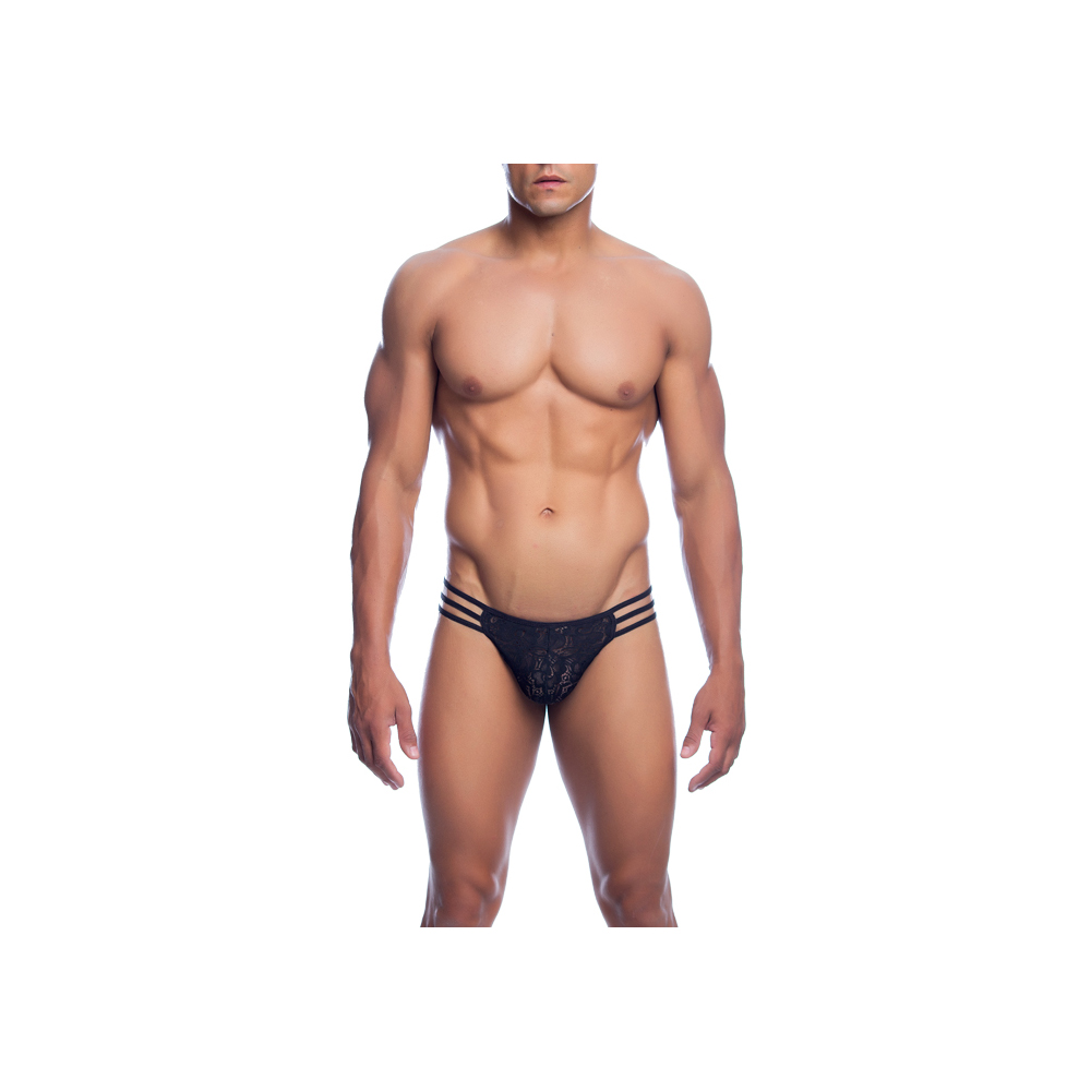 Triple Lace String Thong Black S/M - Image 2