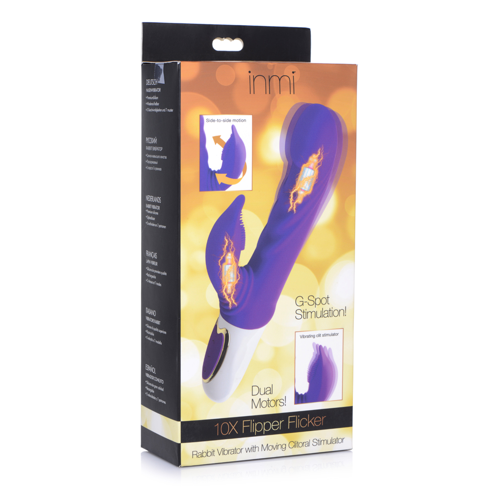 Inmi 10X Flipper Flicker Rabbit Vibrator With Moving Clitoral Stimulator
