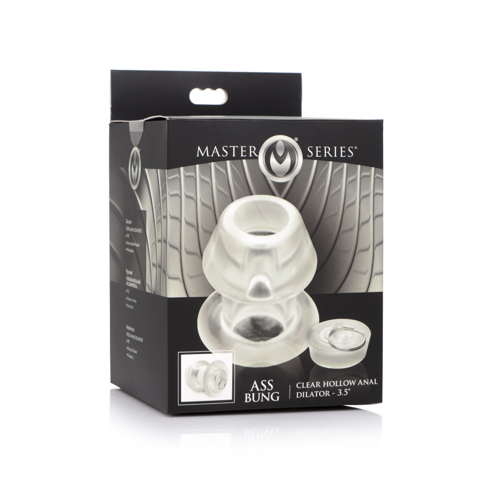 Master Series Ass Bung Clear Hollow Anal Dilator With Plug Large
