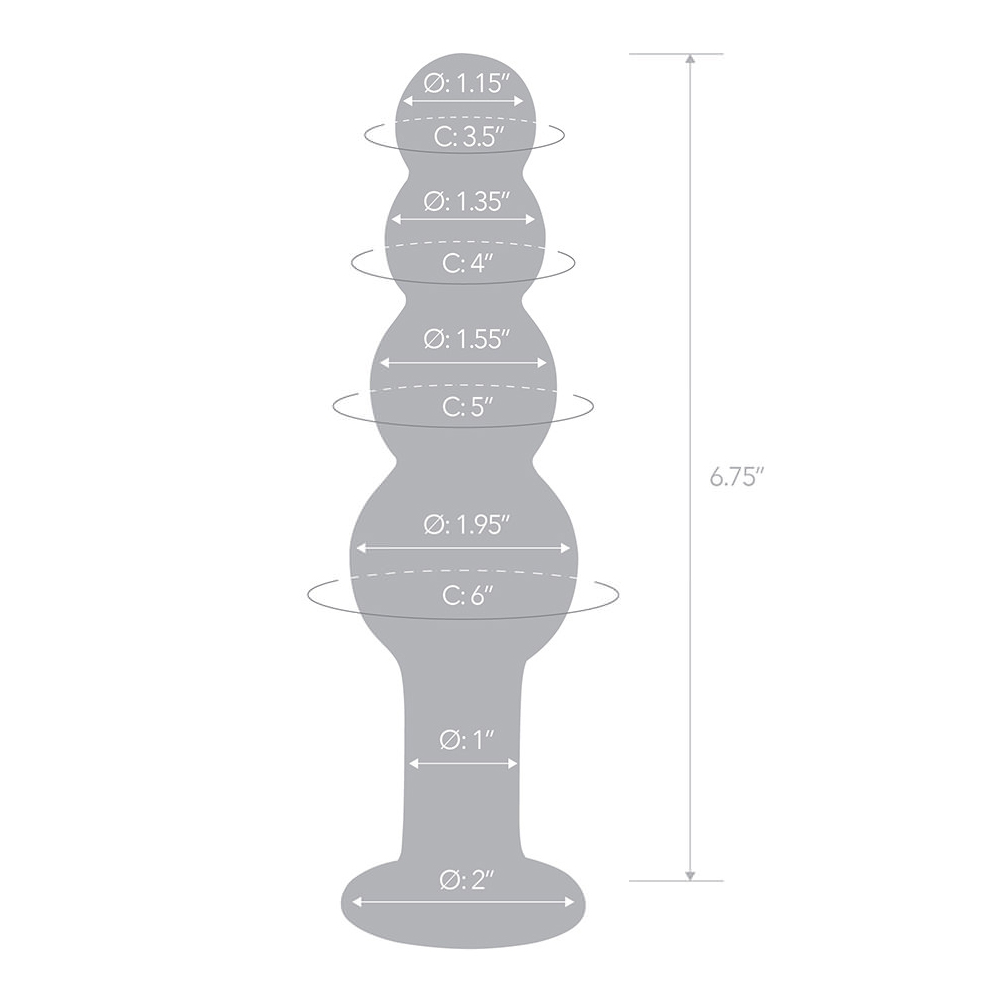 7.25" Glass Beaded Butt Plug - Image 3