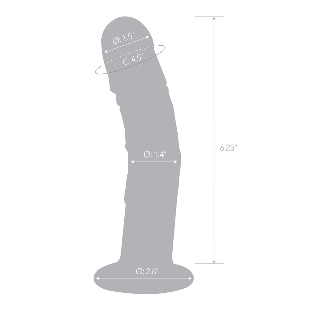 7" Curved Realistic Glass Dildo With Veins - Image 3