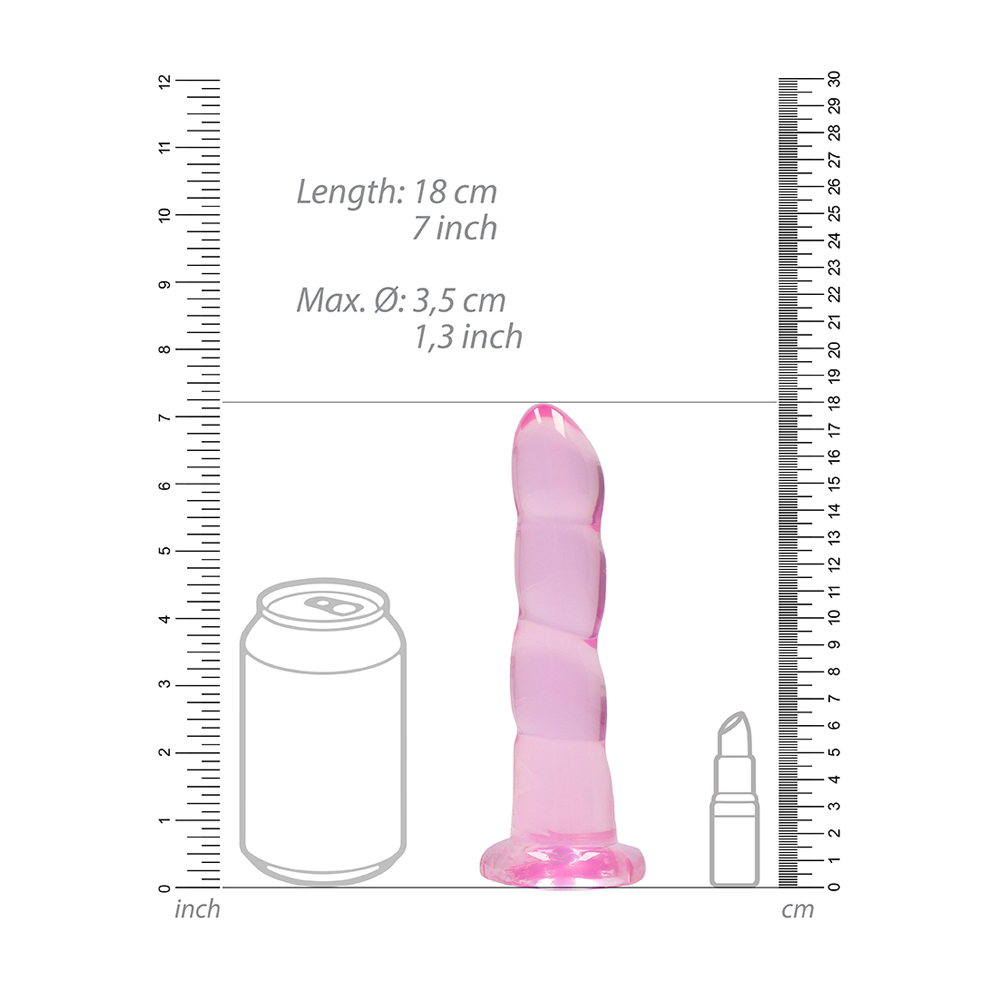 Non Realistic Dildo With Suction Cup 7" Pink - Image 3