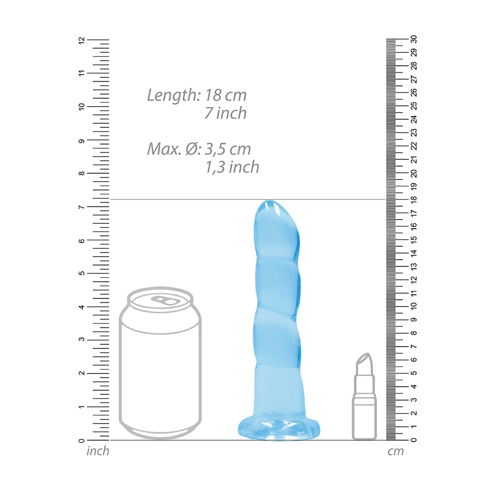 Non Realistic Dildo With Suction Cup 7" Blue - Image 3