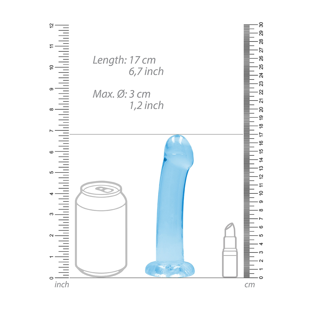 Non Realistic Dildo With Suction Cup 6.7" Blue - Image 3