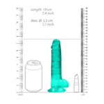 Realistic Dildo With Balls 7" Turquoise - Image 3