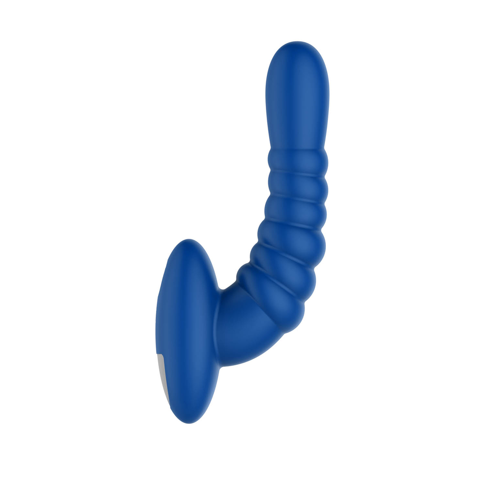 Ribbed Pro Vibrating Massager Blue - Image 3