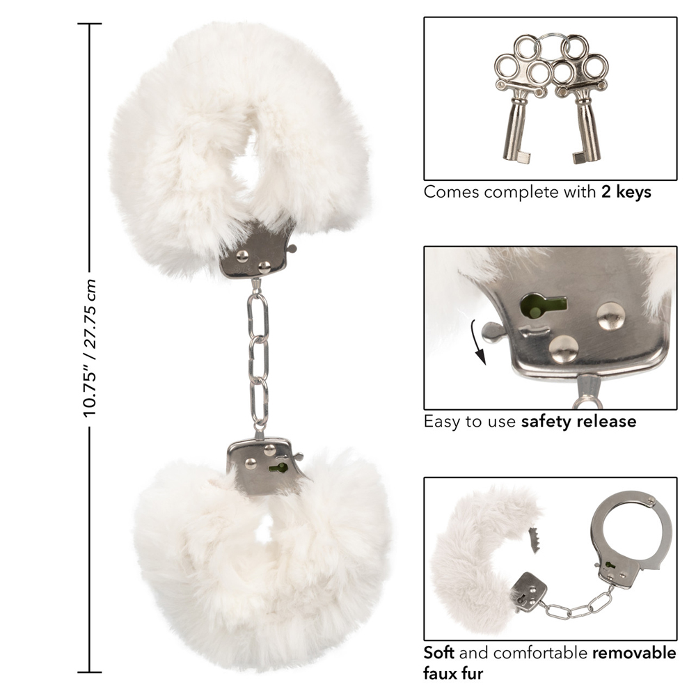 Ultra Fluffy Furry Cuffs White - Image 3