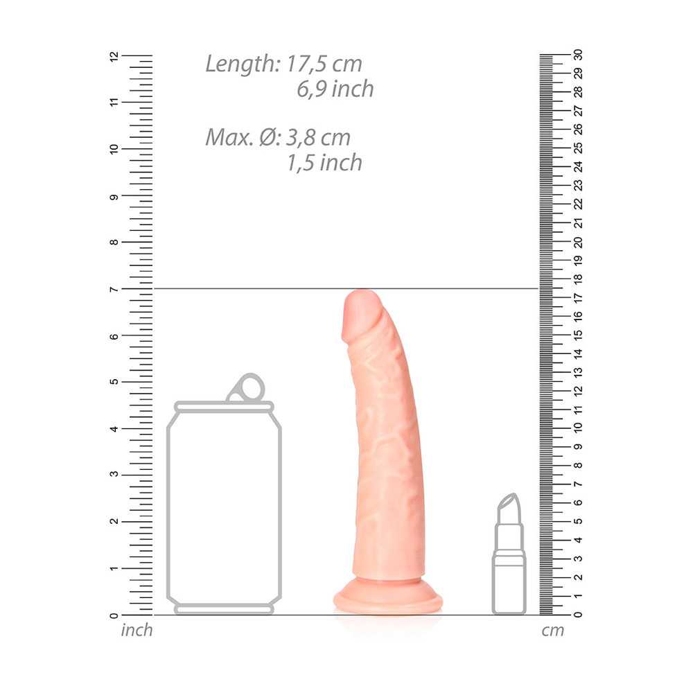 Slim Realistic Dildo Without Balls With Suction Cup 6'' Flesh - Image 3