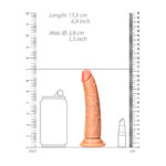 Slim Realistic Dildo Without Balls With Suction Cup 6'' Tan - Image 3