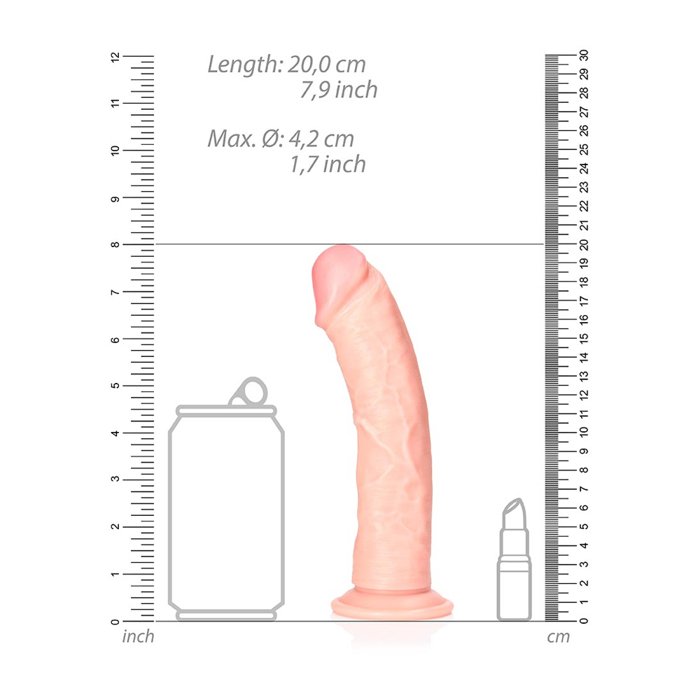 Curved Realistic Dildo Without Balls With Suction Cup 7'' Flesh - Image 3