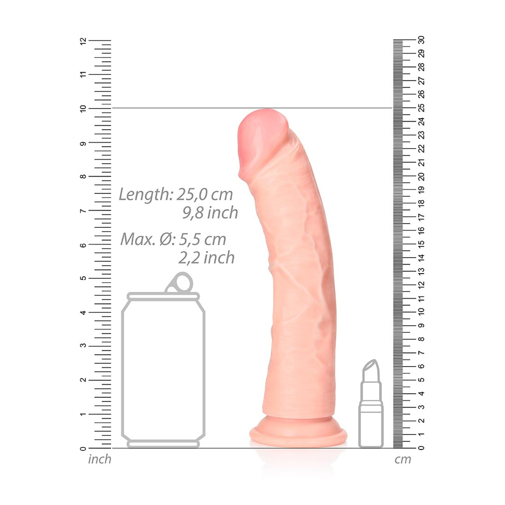 Curved Realistic Dildo Without Balls With Suction Cup 9'' Flesh - Image 3