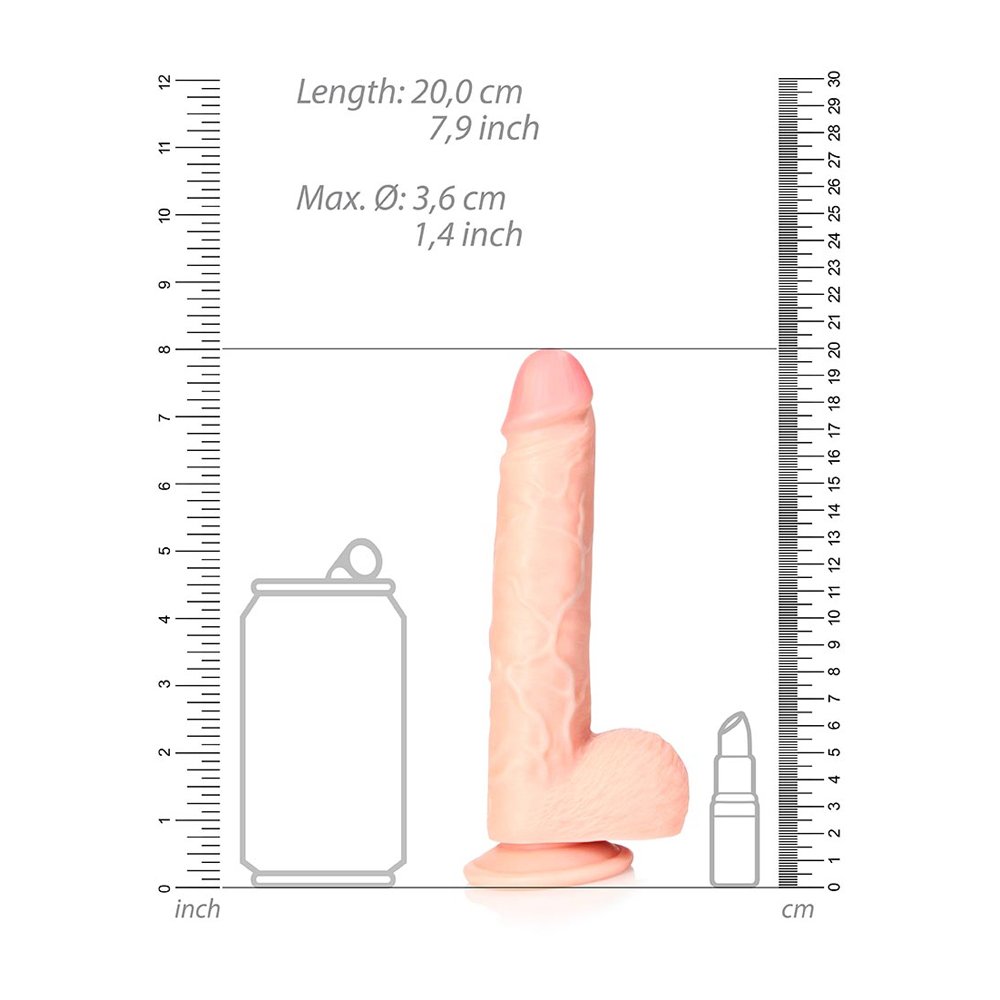 Straight Realistic Dildo With Balls And Suction Cup 7'' Flesh - Image 3