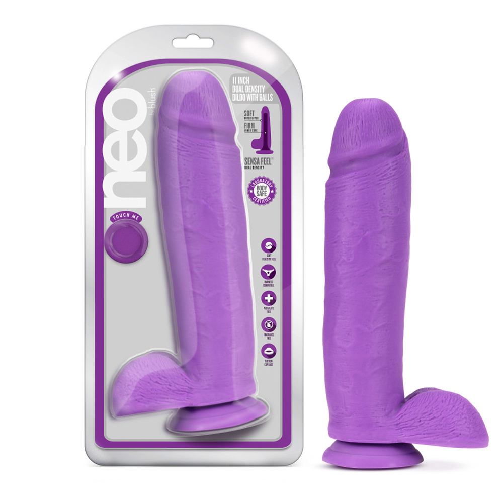 Neo 11" Dual Density Dildo Neon Purple