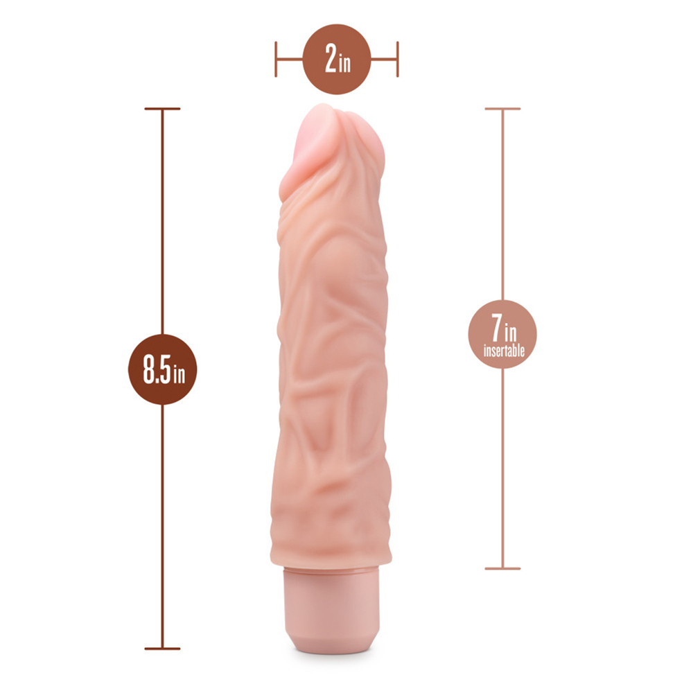 Dr. Skin Silicone Dr. David 8'' Vibrating Dildo Beige - Image 3