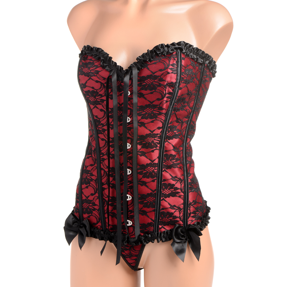 Master Series Scarlet Seduction Lace-Up Corset & Thong Large - Image 3
