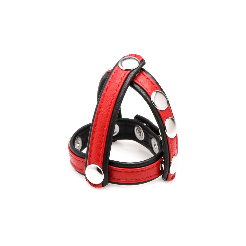 Strict Leather Cock Gear Leather Snap-On Harness Red - Image 2