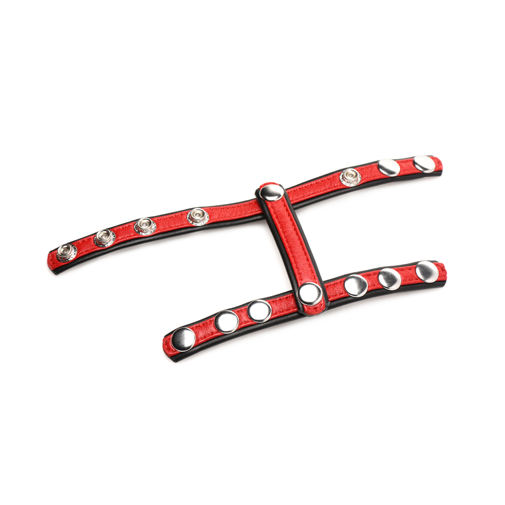 Strict Leather Cock Gear Leather Snap-On Harness Red - Image 3