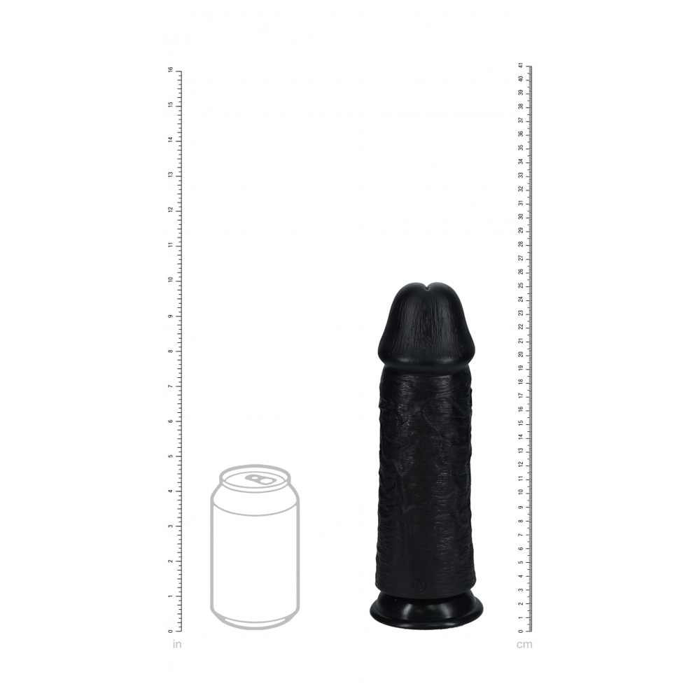 Realrock Extra Thick Realistic Dildo No Balls 10" Black - Image 3
