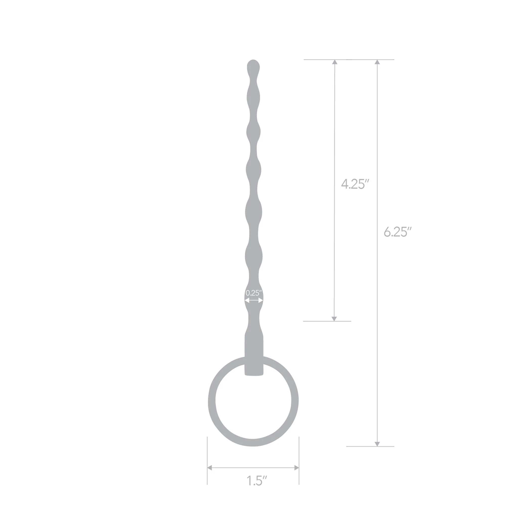 4.25" Stainless Steel Ribbed Urethral Sound - Image 3