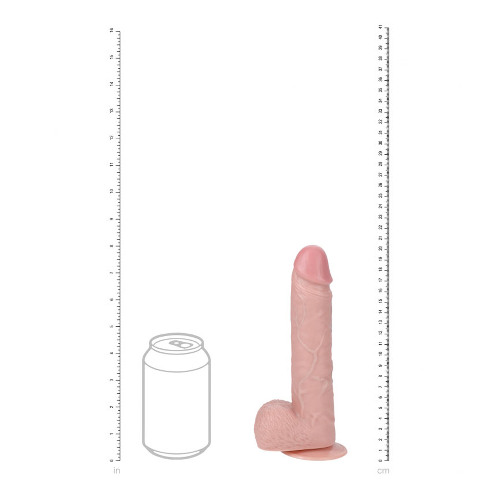Realrock 8" Vibrating And Thrusting Cock With Balls Regular Straight Flesh - Image 3