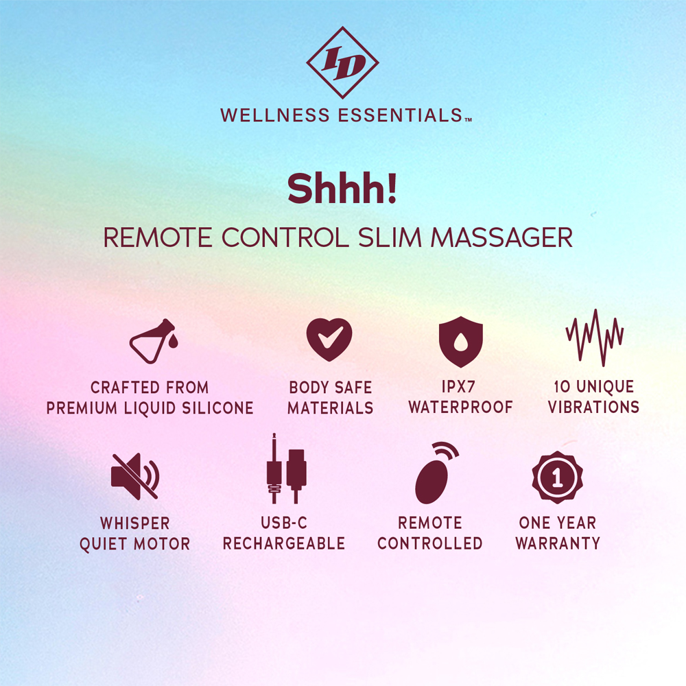 ID Shhh! Remote Control Slim Massager - Image 3